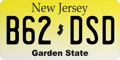 NJ license plate B62DSD