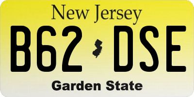 NJ license plate B62DSE