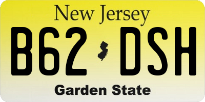 NJ license plate B62DSH