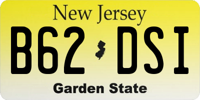 NJ license plate B62DSI