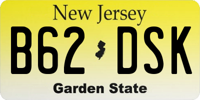 NJ license plate B62DSK