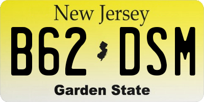 NJ license plate B62DSM
