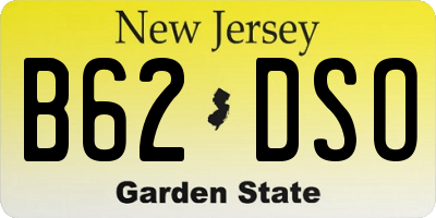 NJ license plate B62DSO