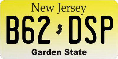 NJ license plate B62DSP