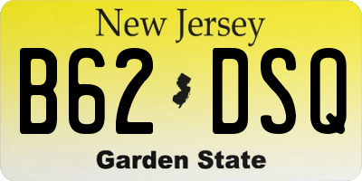 NJ license plate B62DSQ