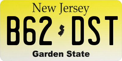 NJ license plate B62DST