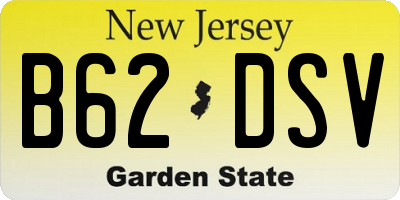 NJ license plate B62DSV