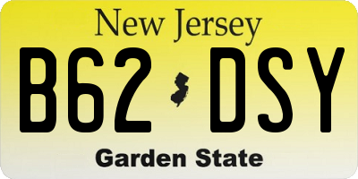 NJ license plate B62DSY