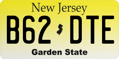 NJ license plate B62DTE