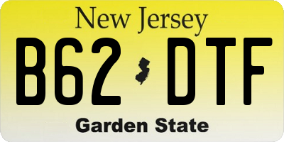 NJ license plate B62DTF