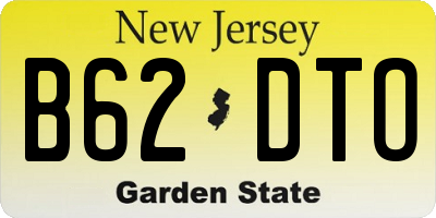 NJ license plate B62DTO