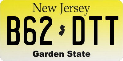 NJ license plate B62DTT
