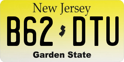 NJ license plate B62DTU