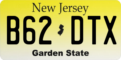 NJ license plate B62DTX