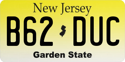 NJ license plate B62DUC