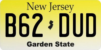 NJ license plate B62DUD