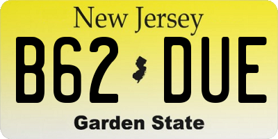 NJ license plate B62DUE