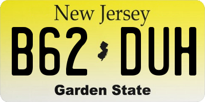 NJ license plate B62DUH
