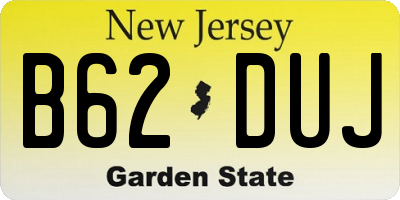 NJ license plate B62DUJ