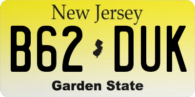 NJ license plate B62DUK