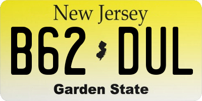 NJ license plate B62DUL