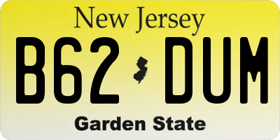 NJ license plate B62DUM