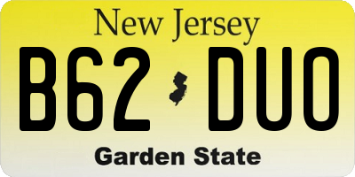 NJ license plate B62DUO