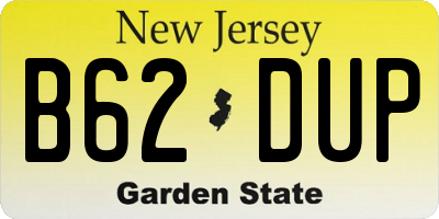NJ license plate B62DUP