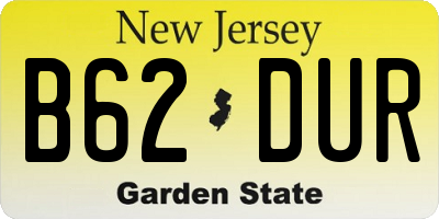 NJ license plate B62DUR