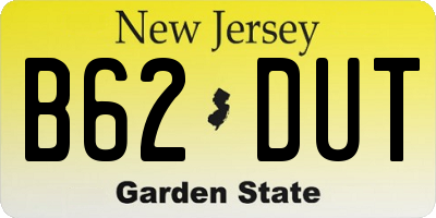 NJ license plate B62DUT