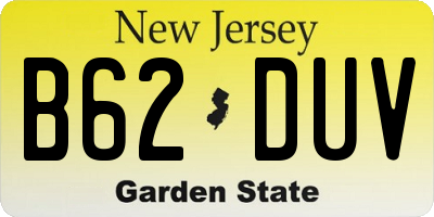 NJ license plate B62DUV