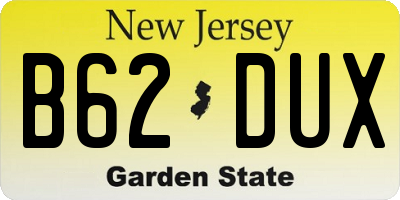 NJ license plate B62DUX