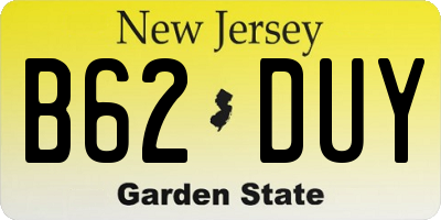 NJ license plate B62DUY