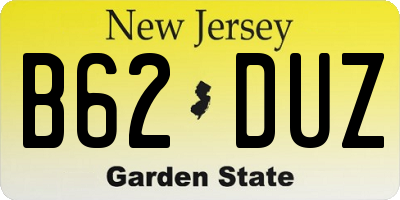 NJ license plate B62DUZ