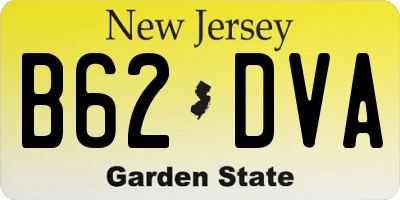 NJ license plate B62DVA