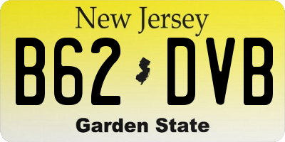 NJ license plate B62DVB