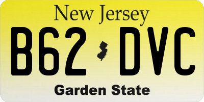 NJ license plate B62DVC