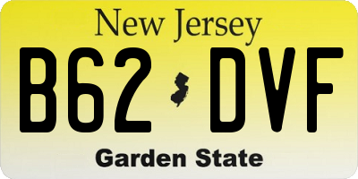 NJ license plate B62DVF