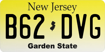 NJ license plate B62DVG