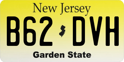 NJ license plate B62DVH