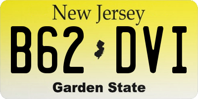 NJ license plate B62DVI