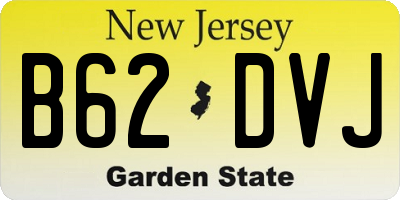 NJ license plate B62DVJ