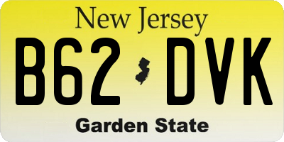 NJ license plate B62DVK