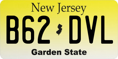 NJ license plate B62DVL