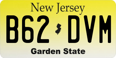 NJ license plate B62DVM