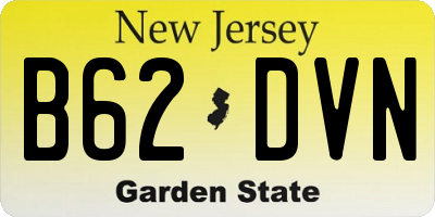 NJ license plate B62DVN
