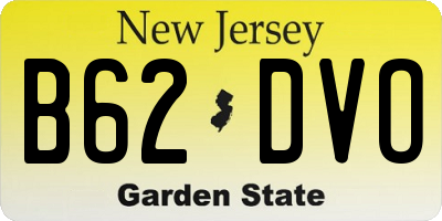 NJ license plate B62DVO