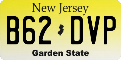 NJ license plate B62DVP