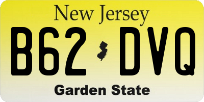 NJ license plate B62DVQ