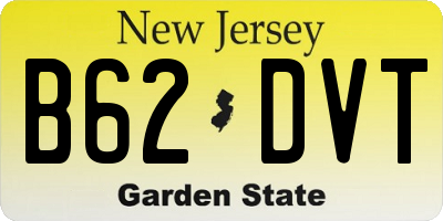NJ license plate B62DVT